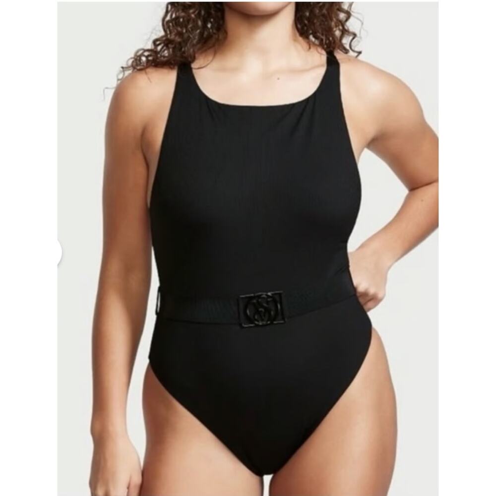 Victoria Secret Swimsuit Women Size XL Wild Wanderer‎ Belted Open Back one piece